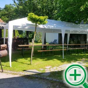 Party-Zelt zu mieten Pavillon 9x3m Zelt, Seitenwände sind vorhanden. Tagesmiete ab 55,00 Euro